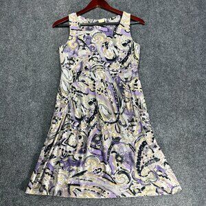 Michael Kors Dress Womens P Purple Print Sleeveless Popover Pockets Sundress